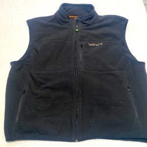 Timberland Black fleece zip up vest XL